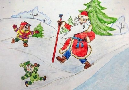 Детские рисунки Деда Мороза