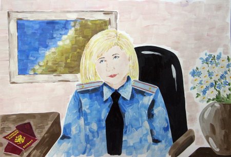 Девушка полицейский рисунок детский