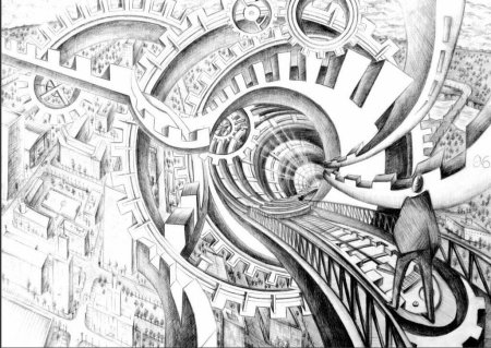 Графическая композиция город