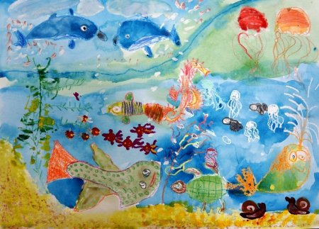 Рисование моря для детей