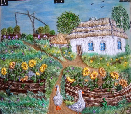 Панно домик в деревне