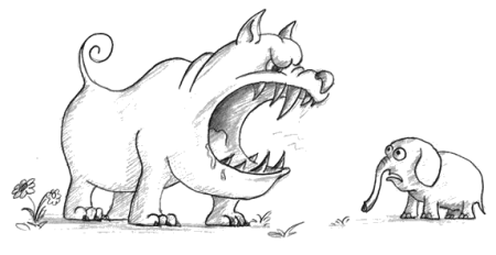 Слон и моська раскраска