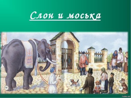 Басня Крылова слон и моська