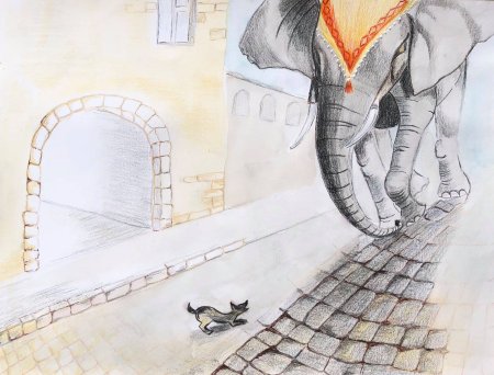 Басня Крылова слон и моська