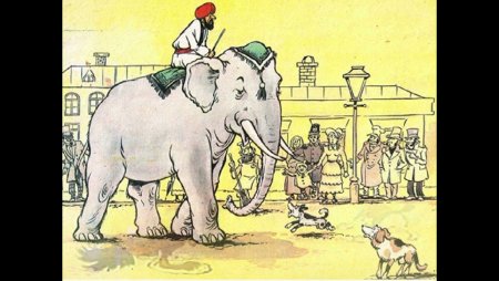 Иллюстрация к басне Крылова слон и моська