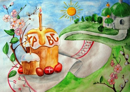 Рисунок на тему Пасха