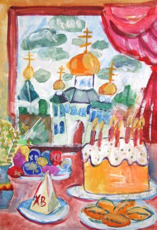 Пасхальная композиция рисунок