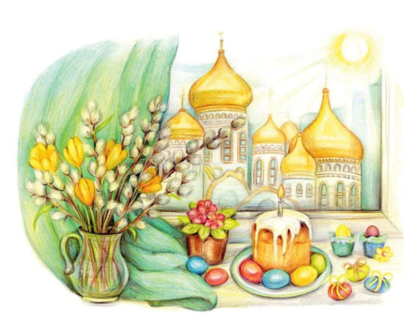 Детские рисунки к Пасхе