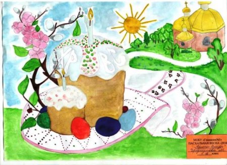 Рисунок на тему Пасха