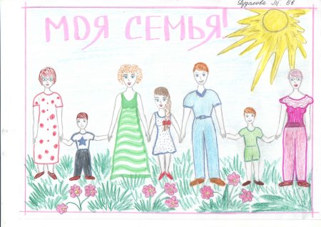 Рисунок моя семья 1 класс