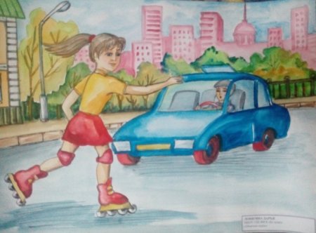Конкурс рисунков,на зимней дороге