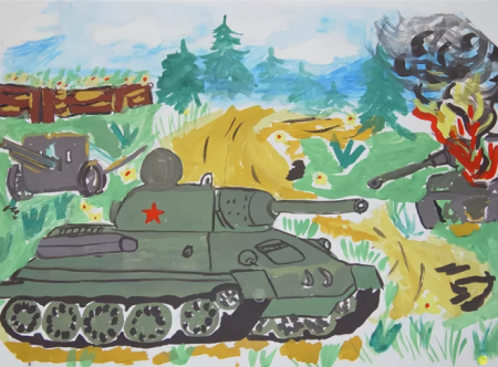Прохоровка танковое сражение рисунок