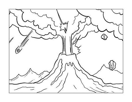 Вулкан раскраска
