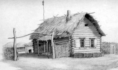 Старинная изба рисунок