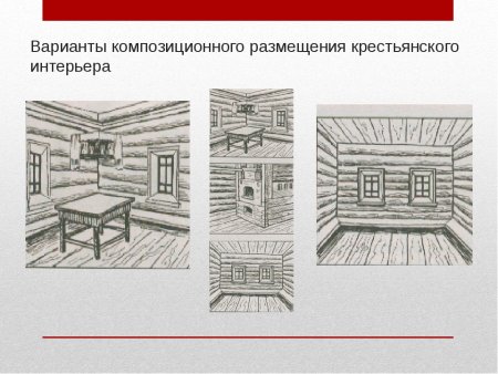 Интерьер русской избы рисунки