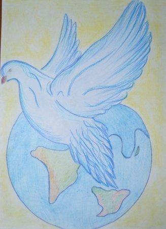 Рисование ладошками голубь мира