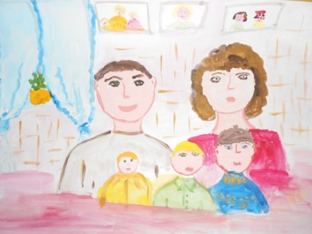Портреты семьи для детей