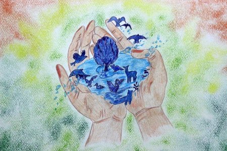 Рисунок разноцветные капли