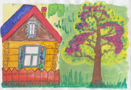 Деревенский домик для рисования