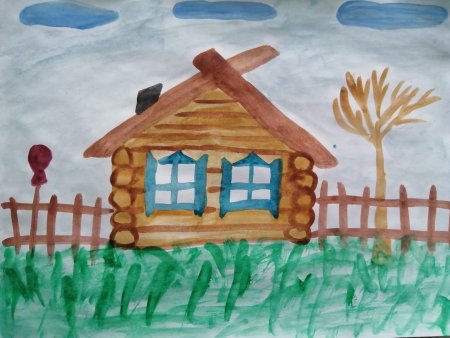 Рисование русской избы