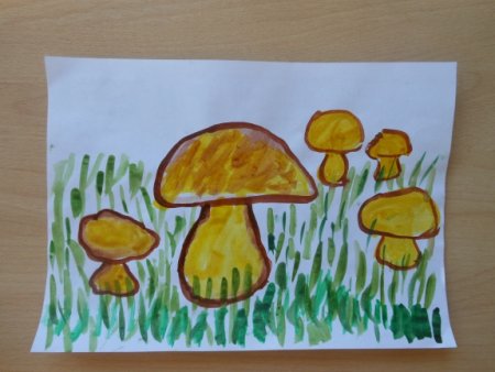 Рисование грибная Поляна