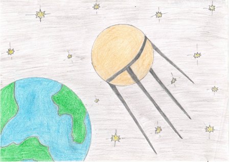 Первый Спутник рисунок легкий