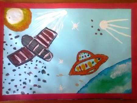 Рисование Спутник земли в подготовительной группе