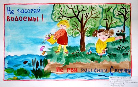 Плакат берегите водоемы