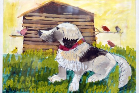 Верный друг гуашью