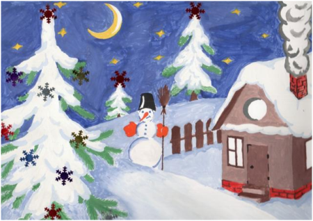 Рисунок зимняя сказка в детский сад
