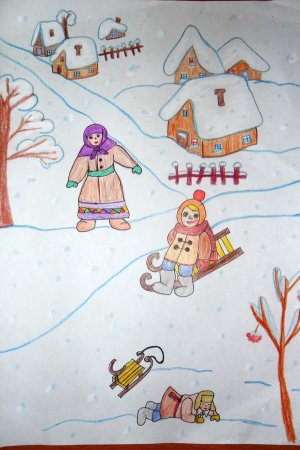 Детские рисунки зима