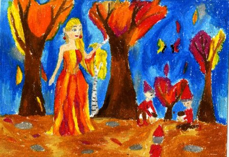 Золотая волшебница осень рисунок