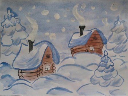 Зимняя сказка детские рисунки