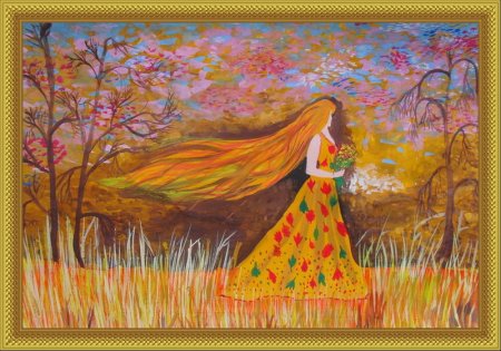 Рисование красавица осень