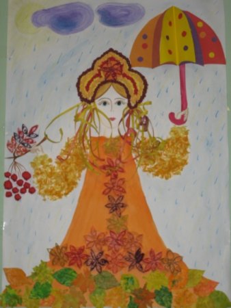 Платье для осени рисование