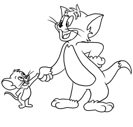 Раскраски из мультика том и Джерри