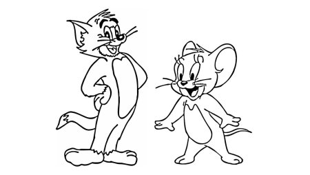 Том и Джерри рисунок карандашом