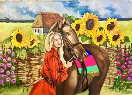 Казачья станица рисунок