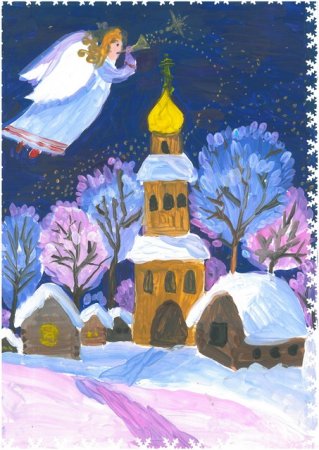 Рождественский рисунок на конкурс