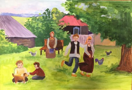 Деревенский праздник рисунок