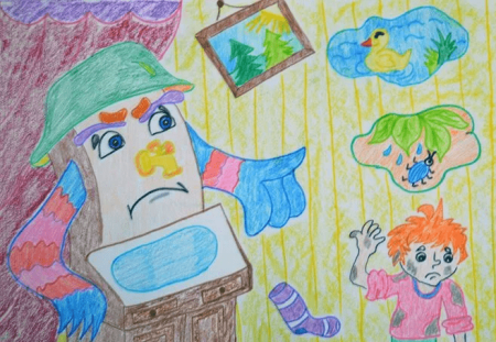 Рисование Мойдодыр в подготовительной группе