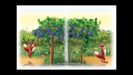 Рисунок к басне Крылова лисица и виноград