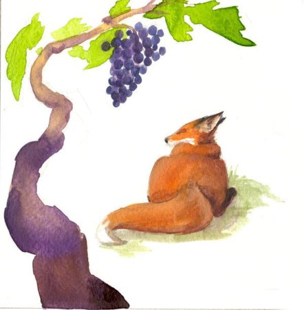 Крылов лисица и виноград
