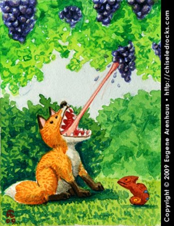 Иллюстрация к басне лиса и виноград