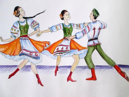 Народный танец иллюстрации