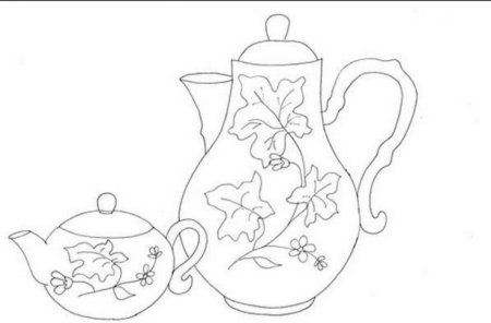 Трафарет чайный сервиз