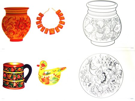 Посуда для хохломской росписи для дошкольников