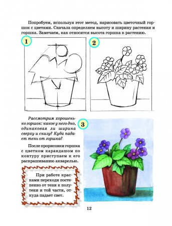 Горшок для цветов для рисования