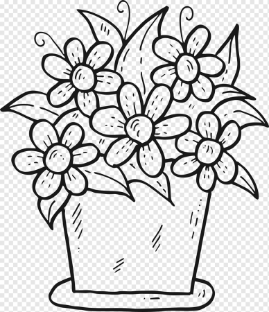 Цветочный горшок раскраска