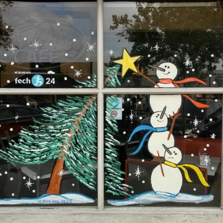 Разрисованные окна на новый год